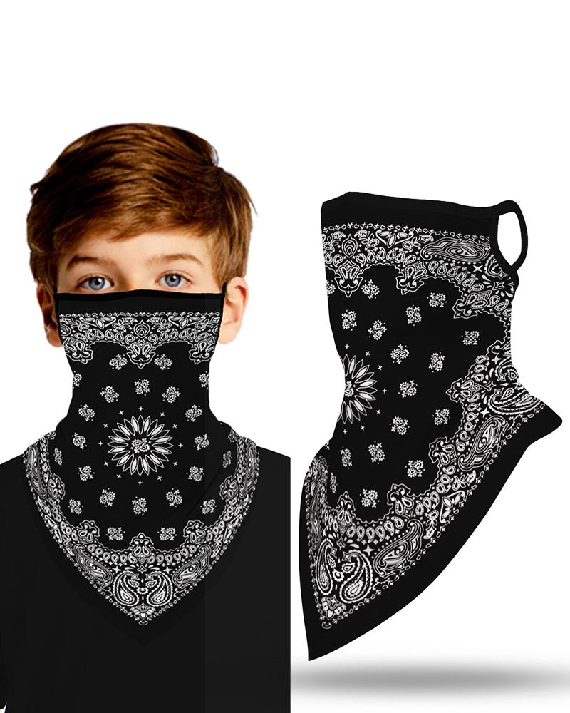 

Print Breathable Ear Loop Face Cover Windproof Outdoors For Children, Black