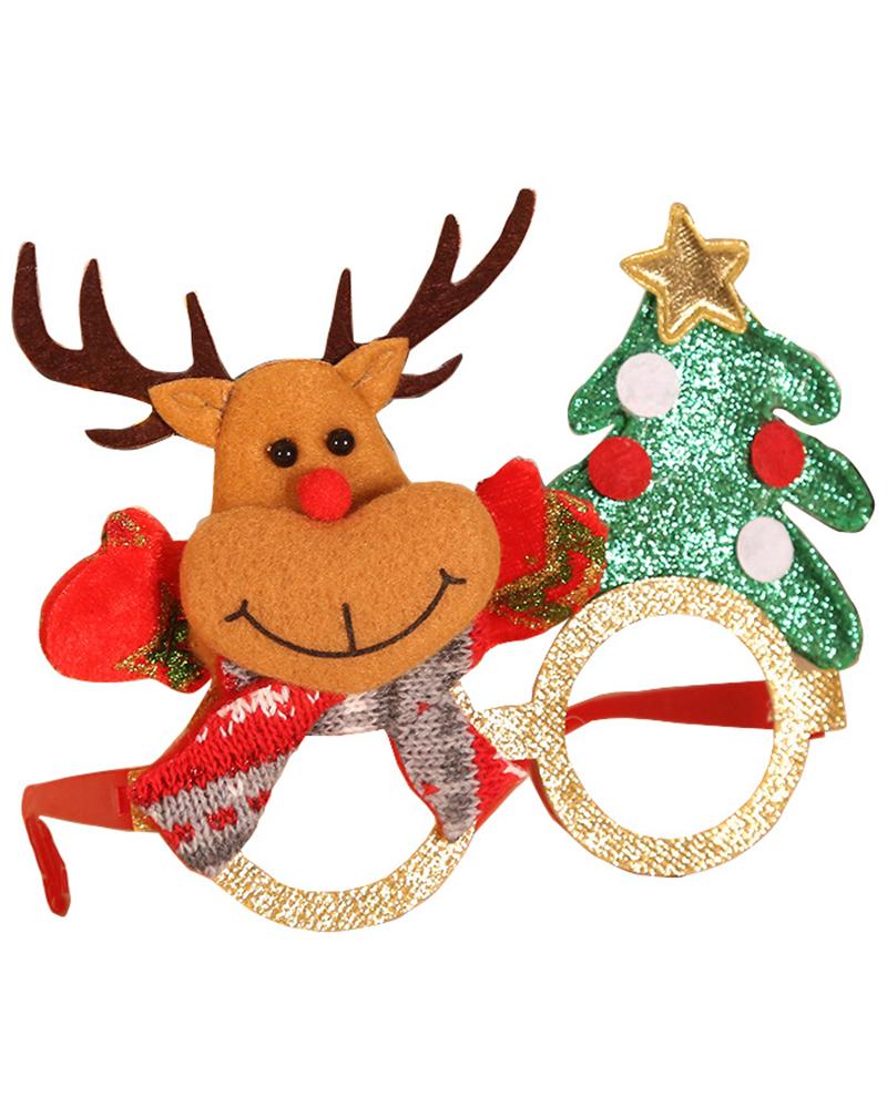 

Christmas Glitter Party Glasses Xmas Decoration Costume Eyeglasses Frame Holiday Party Ornament, Style2