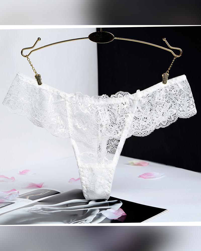 

Sexy Lace Low Waist Skinny Panties, White
