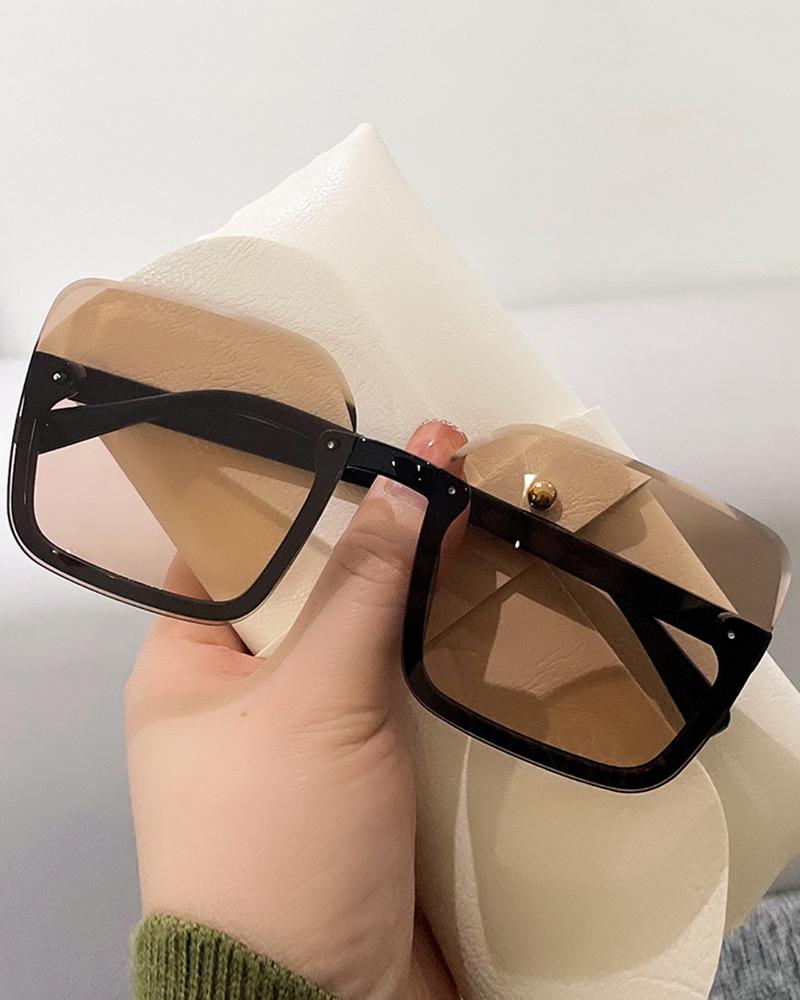 

1Pair Rimless Frame Square Beach Tinted Sunglasses, Style7