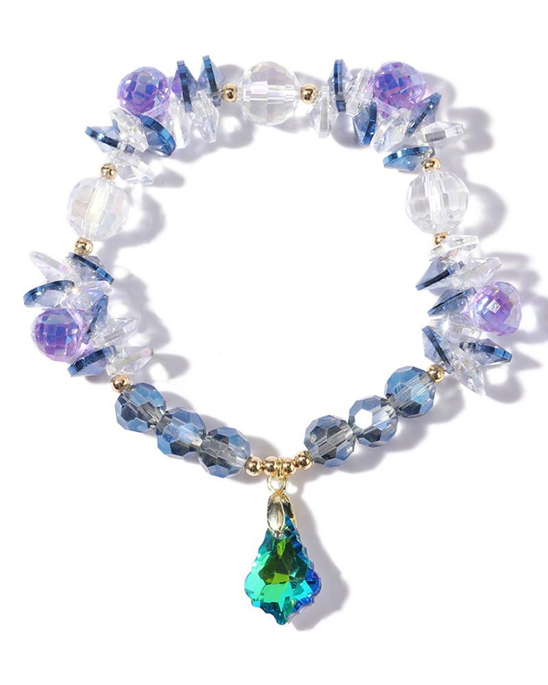 

1pcs Crystal Beaded Heart Dolphin Floral Pendant Bracelet, Style5