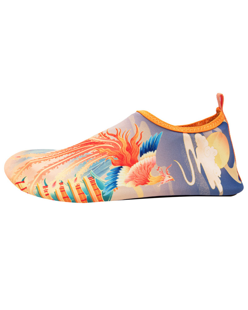 

Vintage Dragon Print Slip On Swim Water Beach Shoes, Style5
