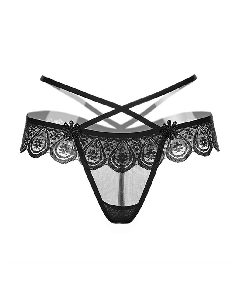 

Lace Mesh Beaded Thong, Style2
