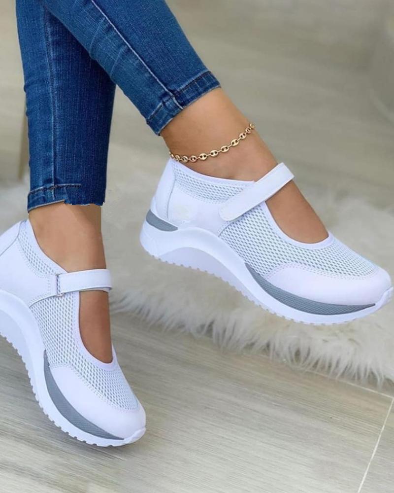 

Velcro Colorblock Slip On Sneakers, White