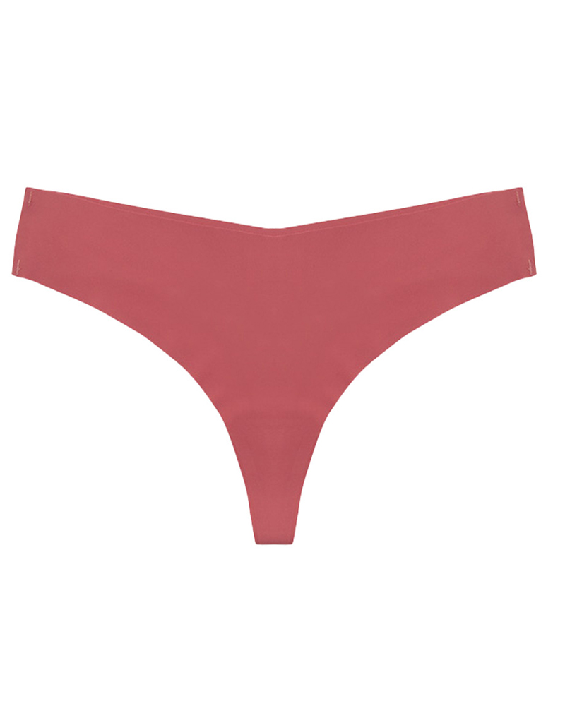 

Low Waist Skinny Solid Color Seamless Panties, Red