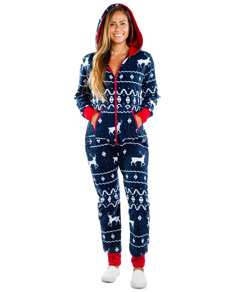 

Zipper Design Hooded Top & Pants Set, Style1