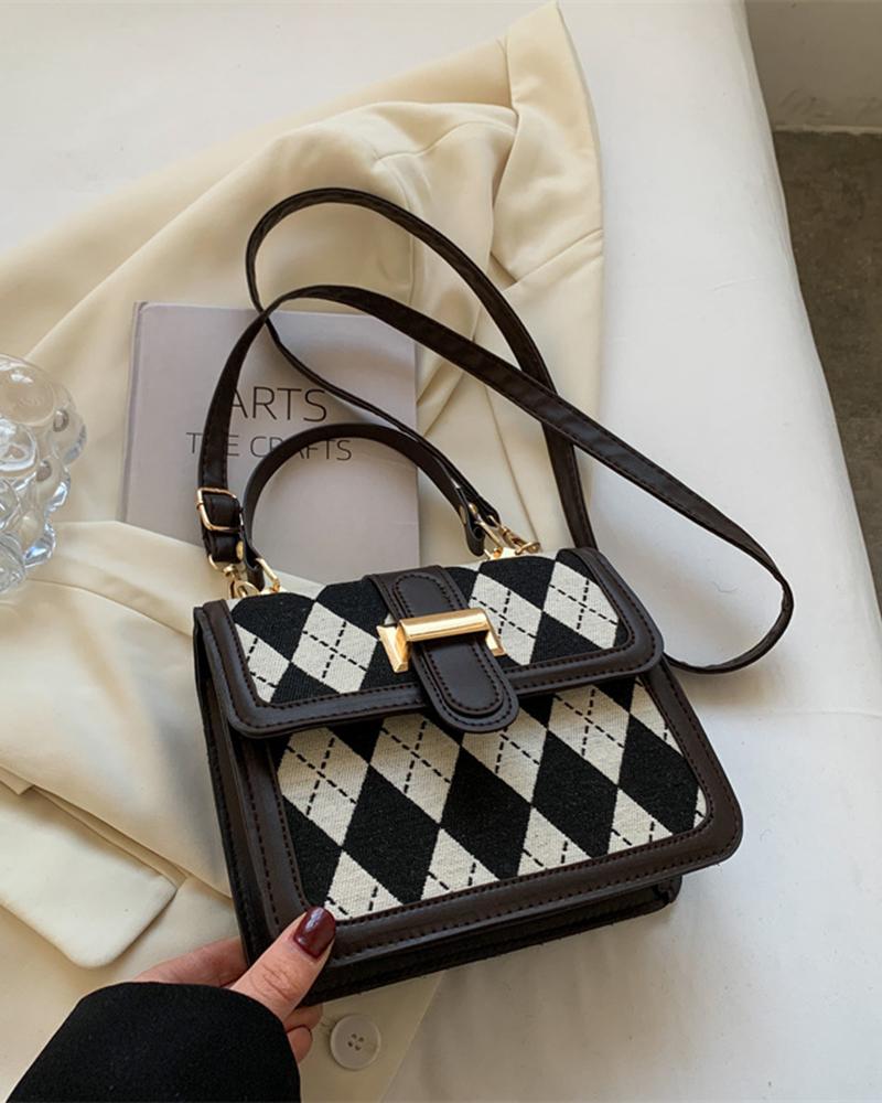 Argyle Flap Satchel Bag