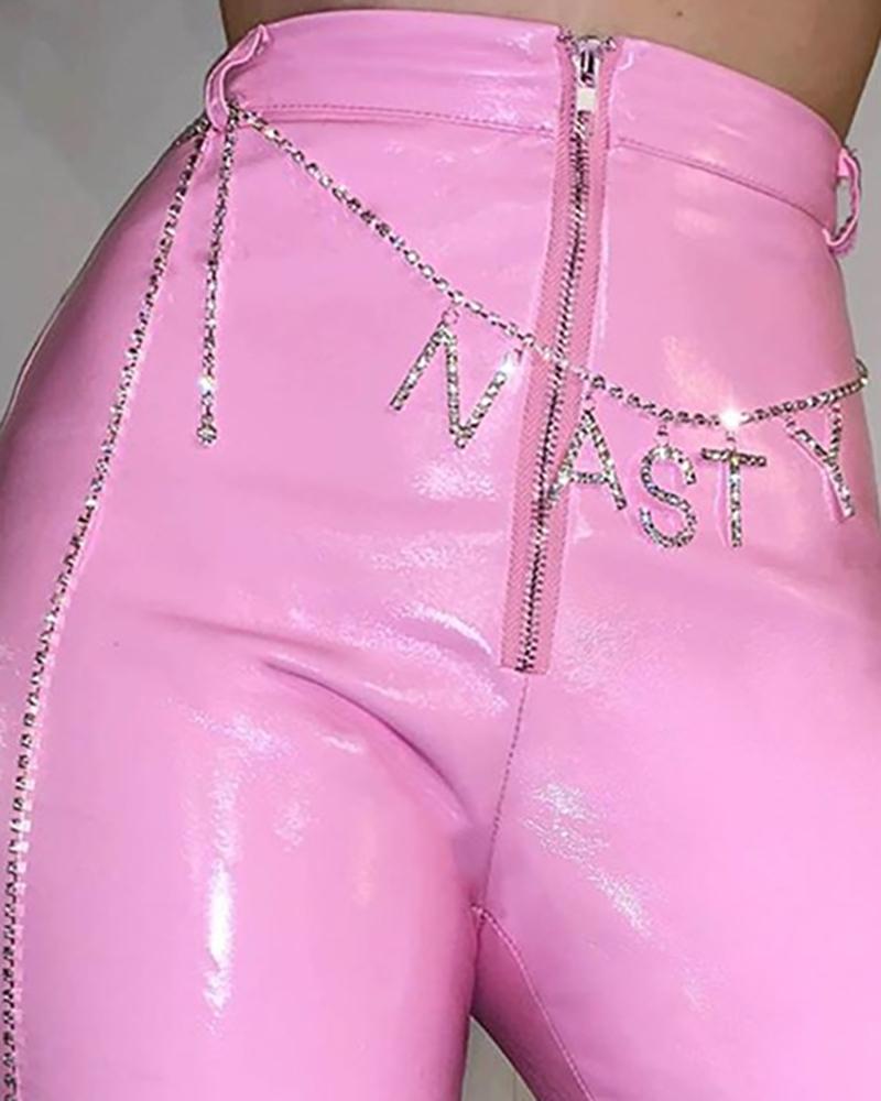 

1PCS Letter Rhinestone Bodychain, Silver