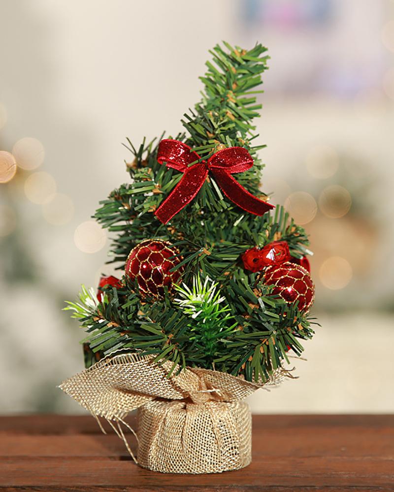 

Mini Desktop Christmas Tree Decoration Ornament for Home Party Xmas, Red