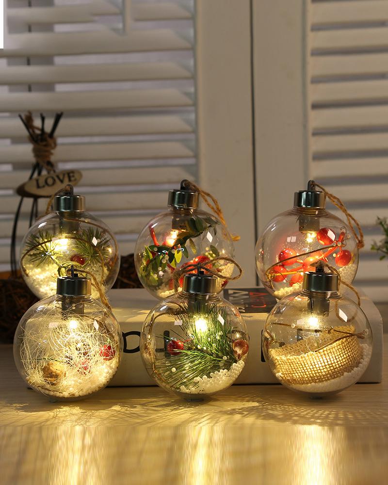 

Christmas Transparent Luminous Filler Balls Ornament Clear Balls For Wedding Christmas Decoration, Style1