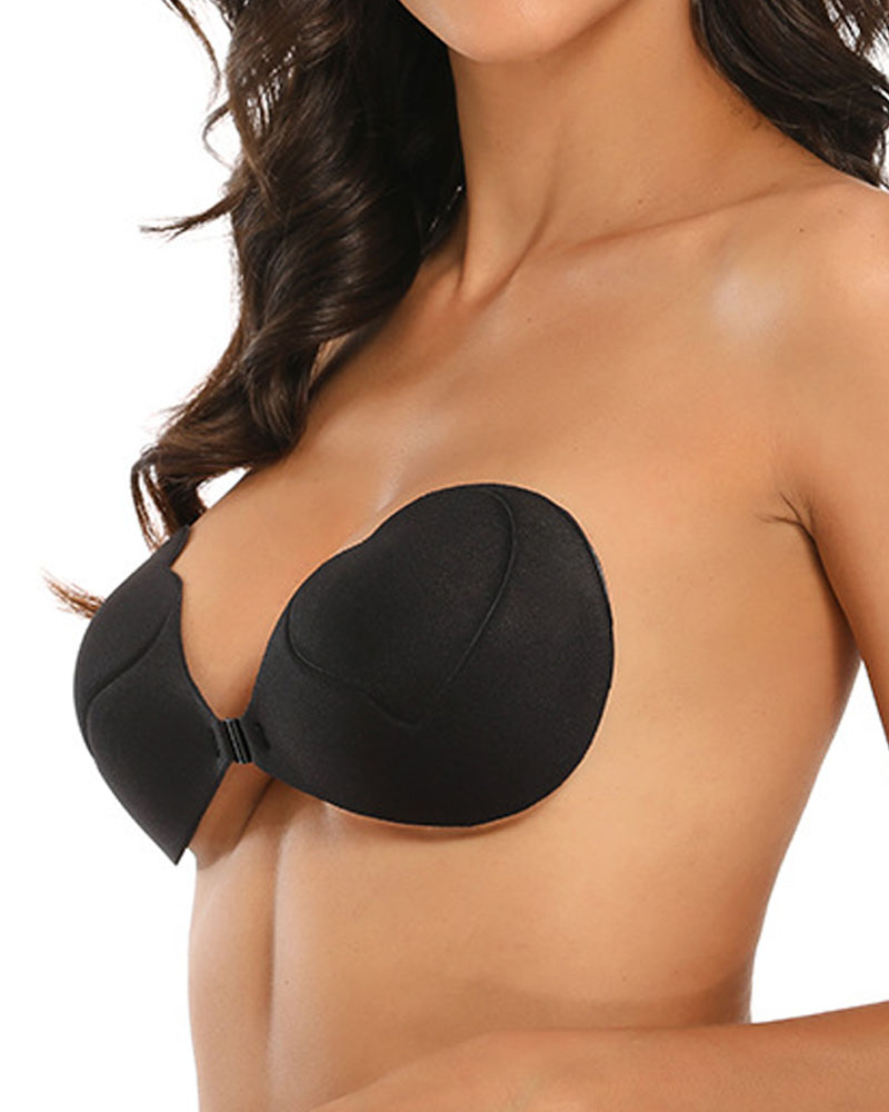 

Silicone Push Up Invisible Bra Strapless Self Adhesive Nipple Cover Bust Lifter, Black