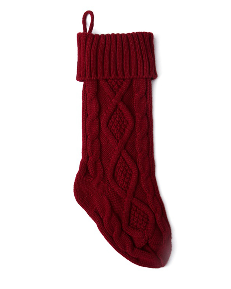 

Christmas Knitted Braided Stockings Xmas Tree Hanging Ornaments, Red