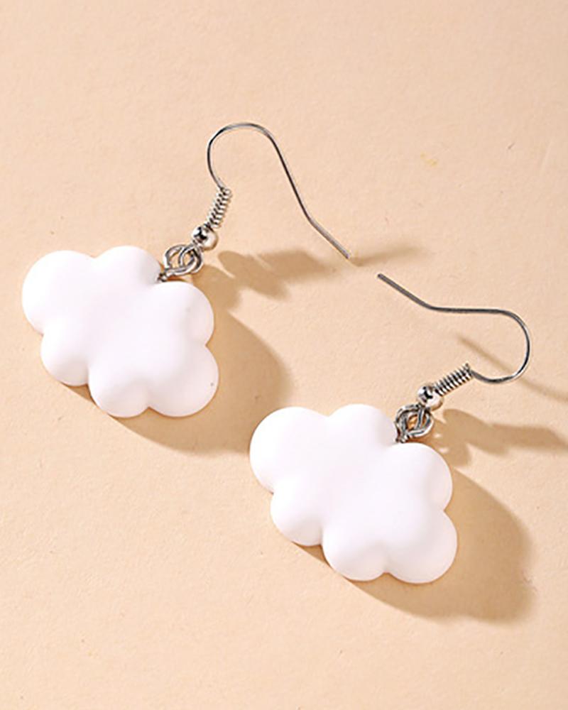 

1Pair Cloud Charm Drop Earrings, White