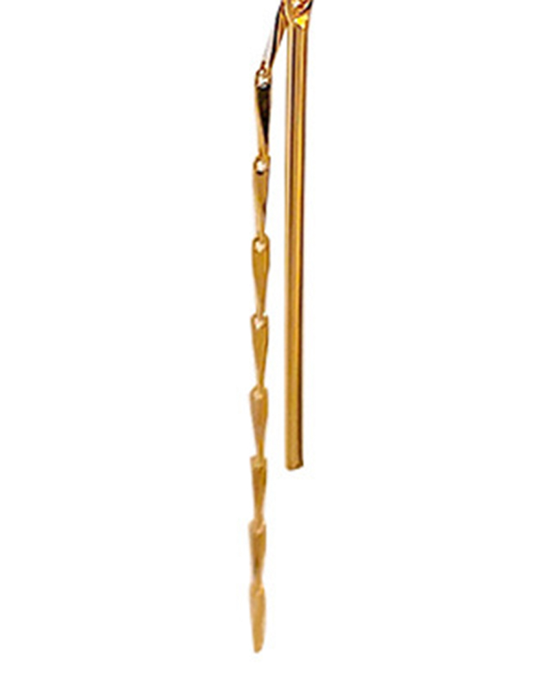 

1Pair Rhinestone Tassel Ear Clips, Gold
