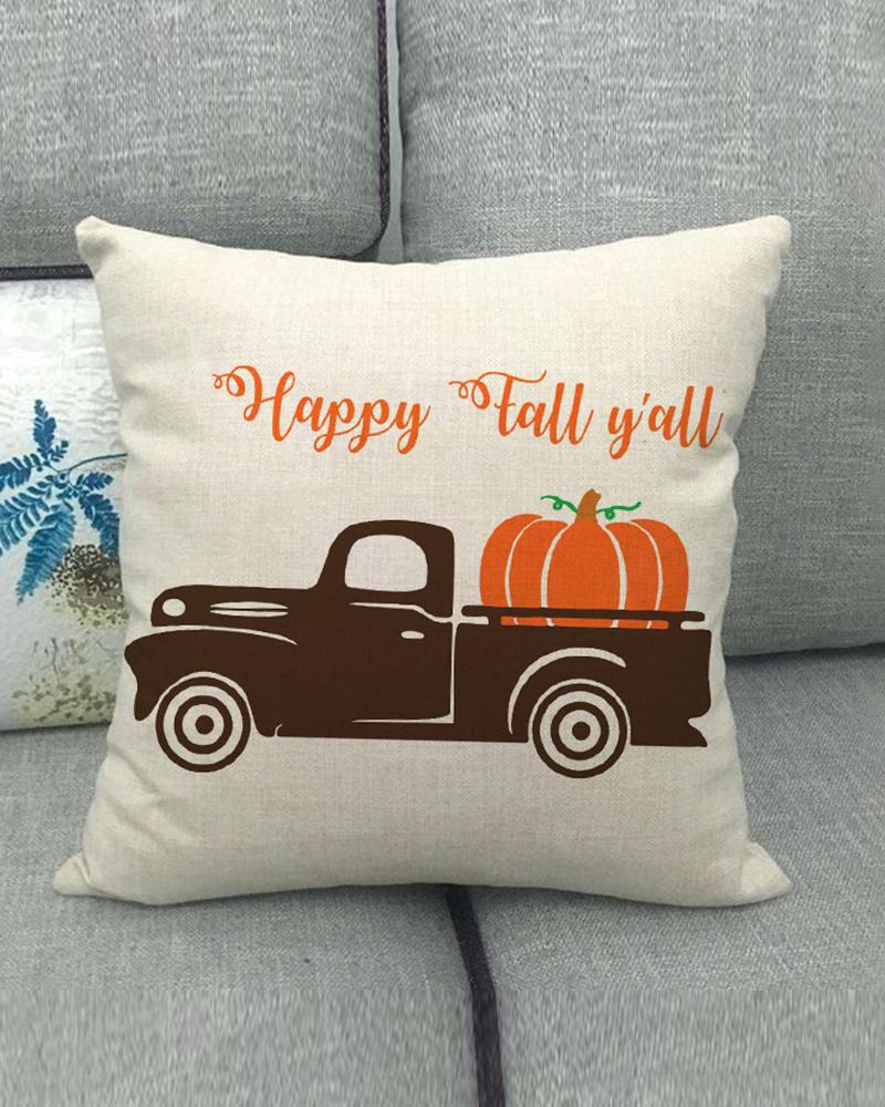 

Thanksgiving Decorative Throw Pillow Covers Cotton Linen Sofa Cushion Covers Autumn Pumpkin and Leaf Pillow Cases Decor for Home 18×18Inch, Style2