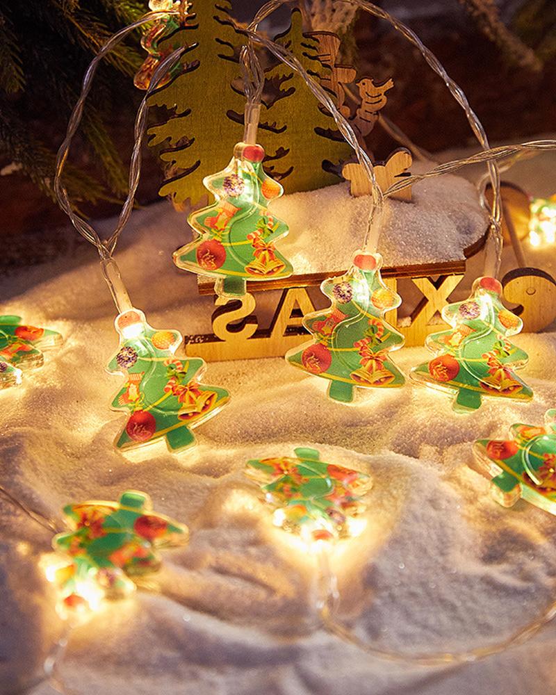 

1pc Christmas String Light Santa Claus Snowman USB LED String Light Holiday Garden Fireplace Christmas Tree New Year Decoration, Style1