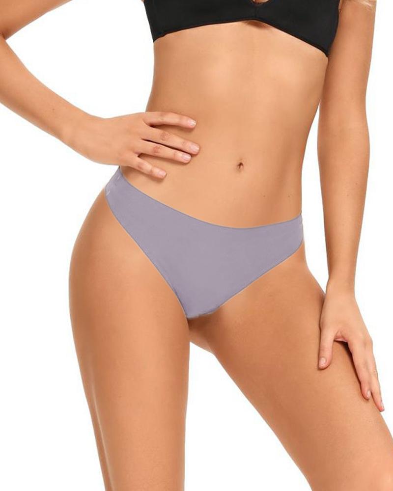 

Breathable Low Waist Thong Panty, Light gray