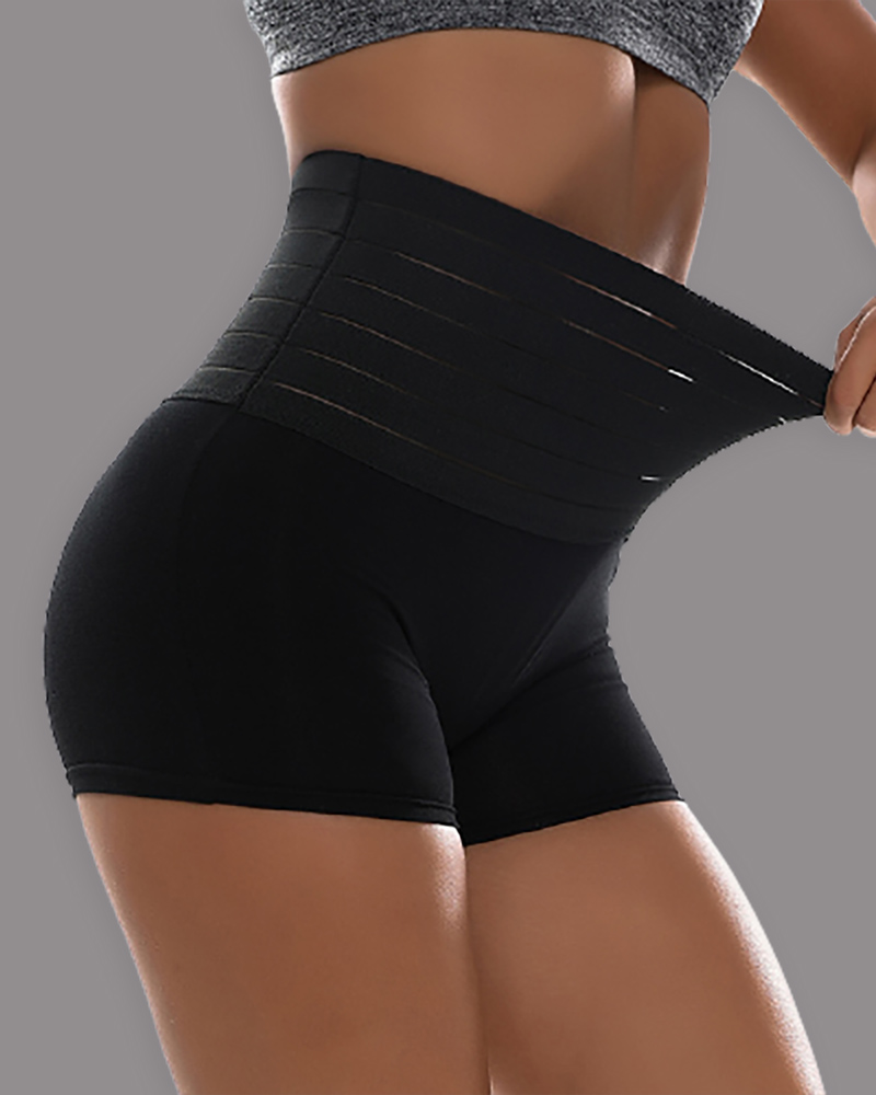 

Plain High Waist Shapewear Hip Lifter Seamless Underwear, Black