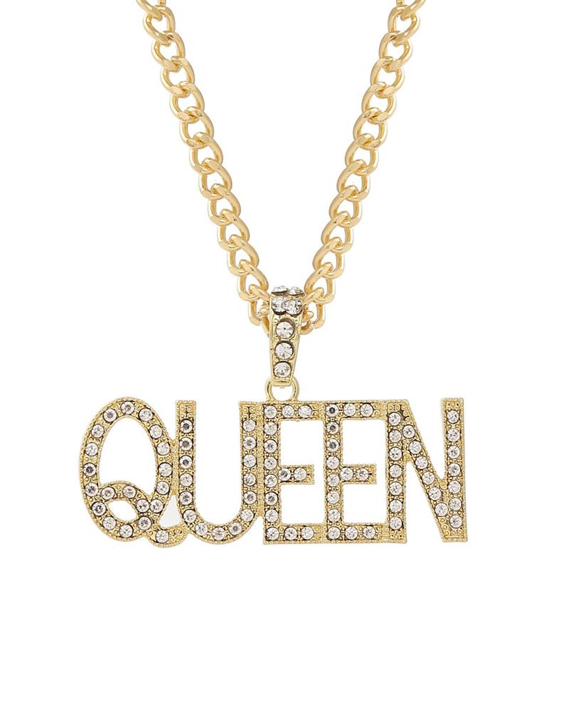 

1pcs Rhinestone Heart Plant Letter Figure Pendant Chain Necklace, Style7