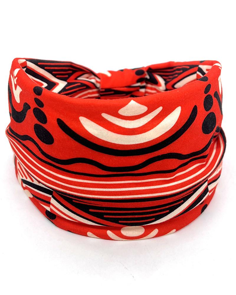 

1pc Bohemian Geometric Print Yoga Sports Wide Headband, Style10
