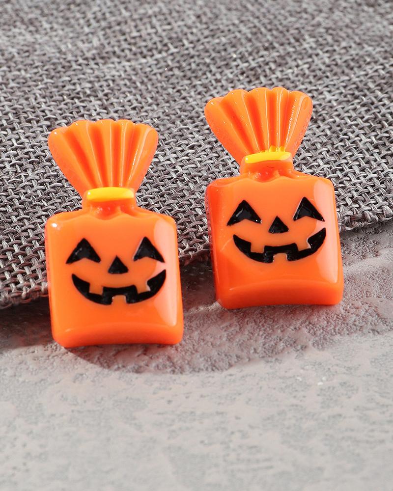 

1Pair Pumpkin Ghost Bat Shaped Halloween Earrings, Style2