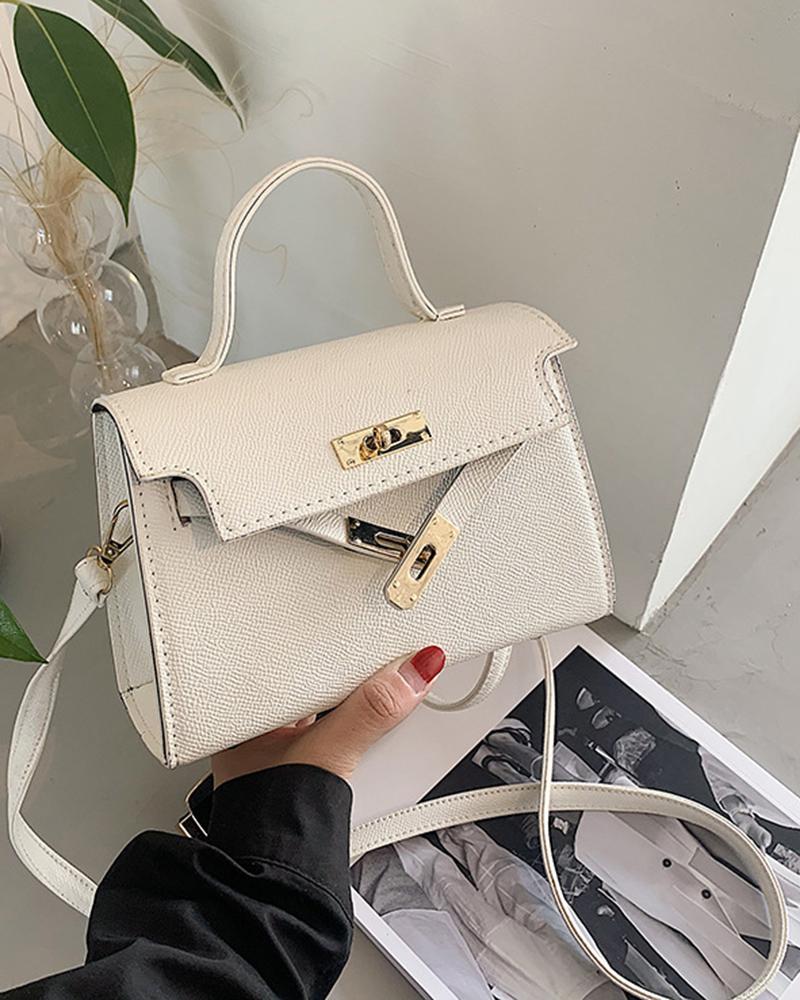 

Top Handle Trendy Crossbody Satchel Bag, White