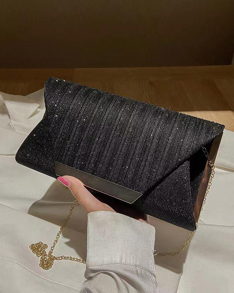 

Sparkling Evening Shoulder Flap Bag, Black