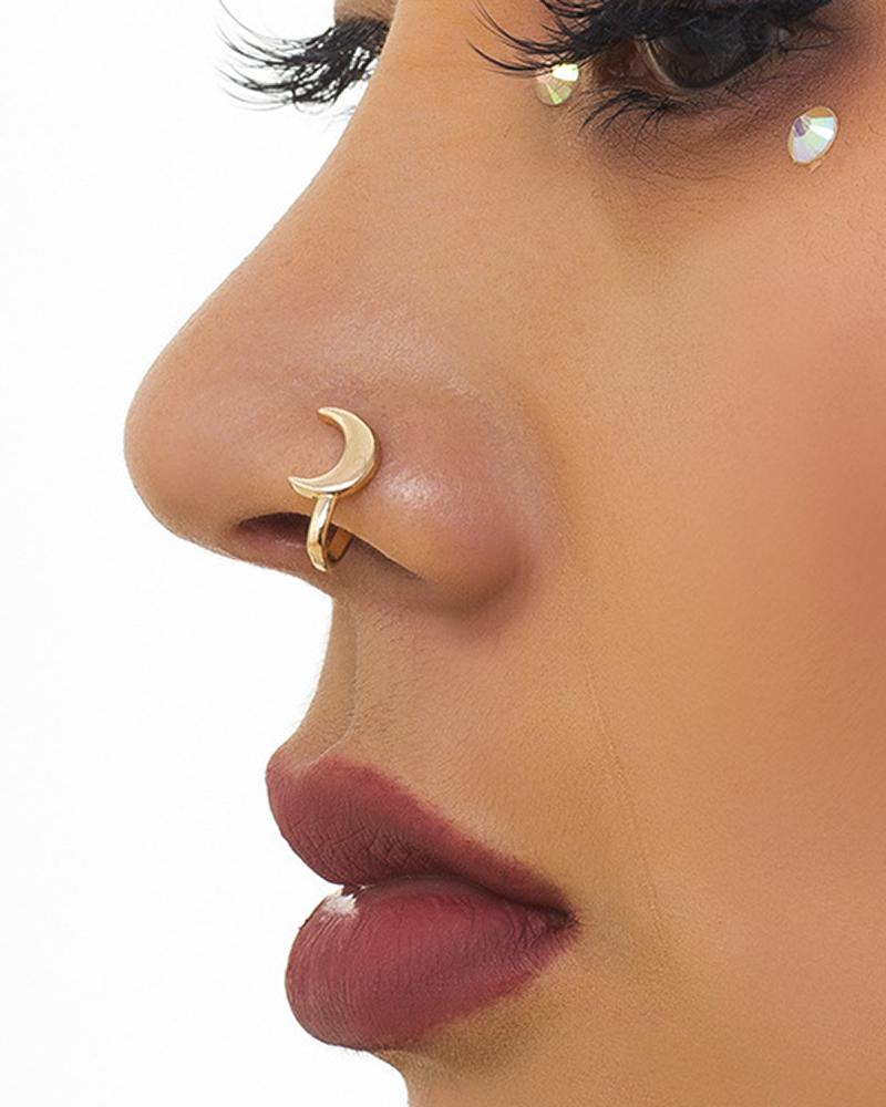 

8pcs Star Geometric Heart Shaped Hoop Nose Rings Set, Style4