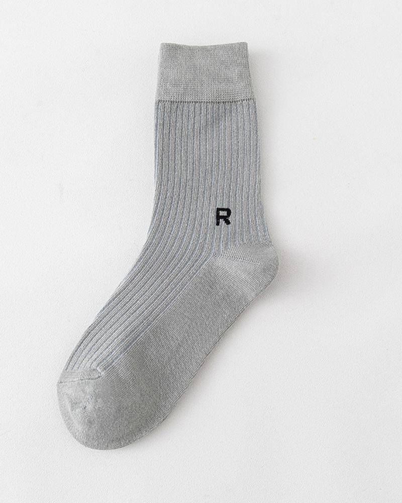 

1Pair Letter Pattern Warm Socks, Gray
