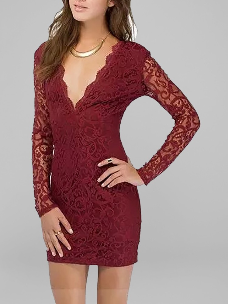 Sexy Heart Polka Dot Dress - Elegant Sexy Lace Trim Long Bodycon Style