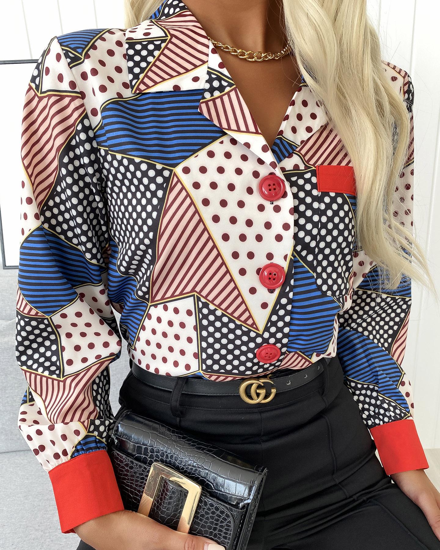 

Scarf Print Buttoned Up Shirt, Blue
