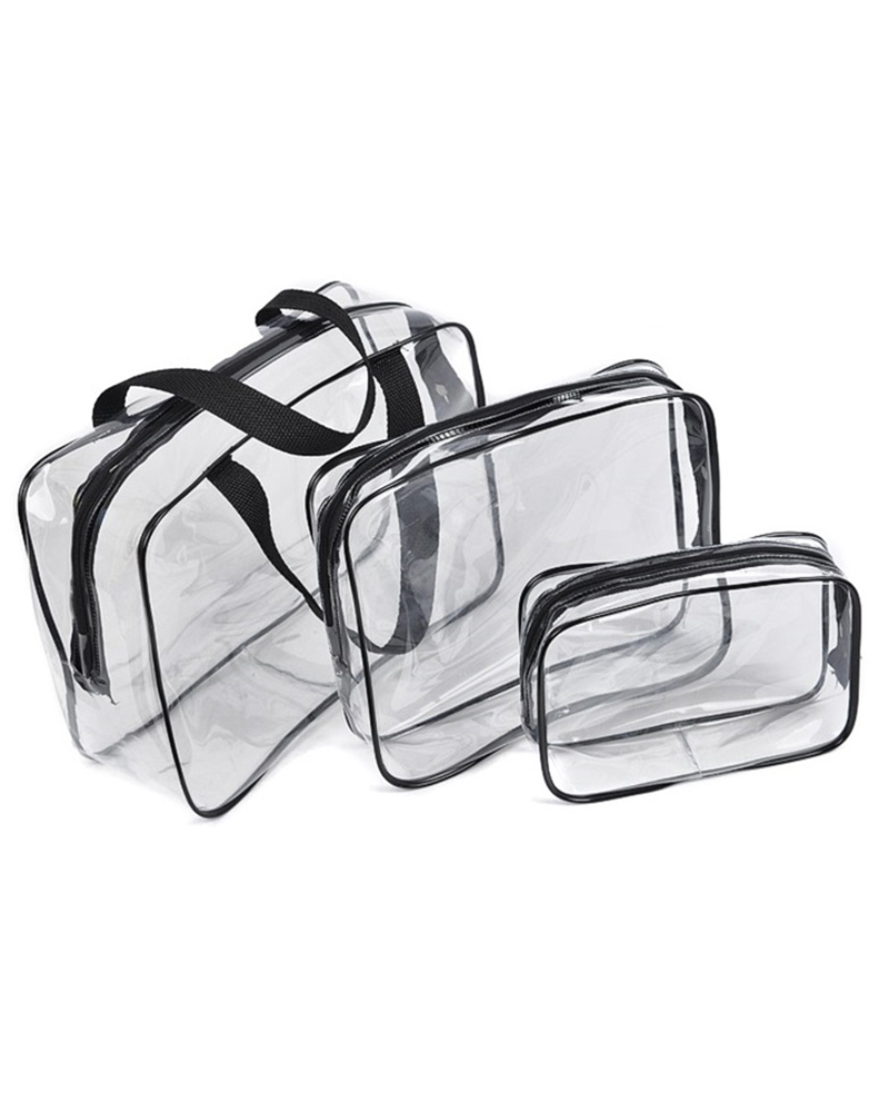

3pcs Waterproof Accessories Organizer Cosmetic Makeup Toiletry Travel Bags Set, Black