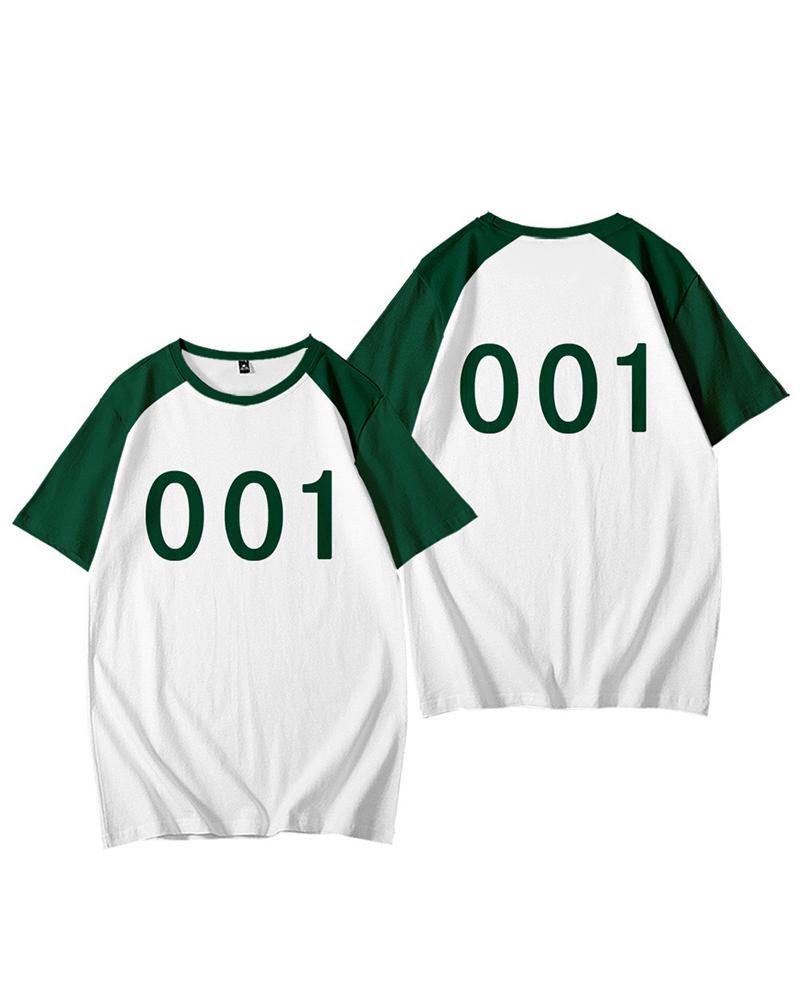 

Squid Game Letter Print Colorblock T-shirt, Style1