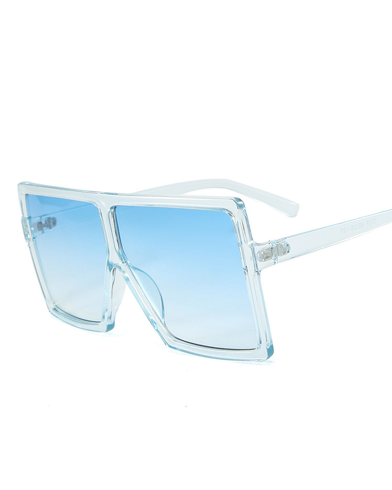 

Stylish Big Square Frame Sunglasses, Lighted blue