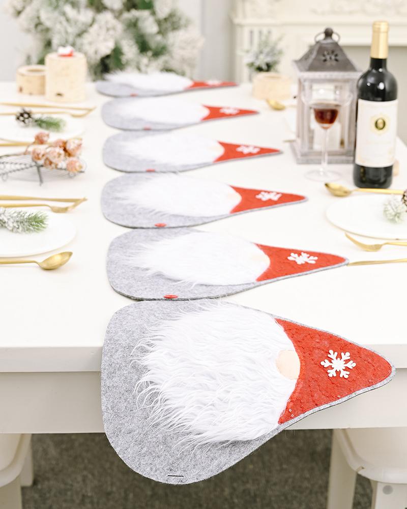 

1Set Christmas Table Runner Gnome Pattern Placemats Table Mat Seasonal Winter Holiday Kitchen Dining Table Decorations Home Party Supplies, Style3