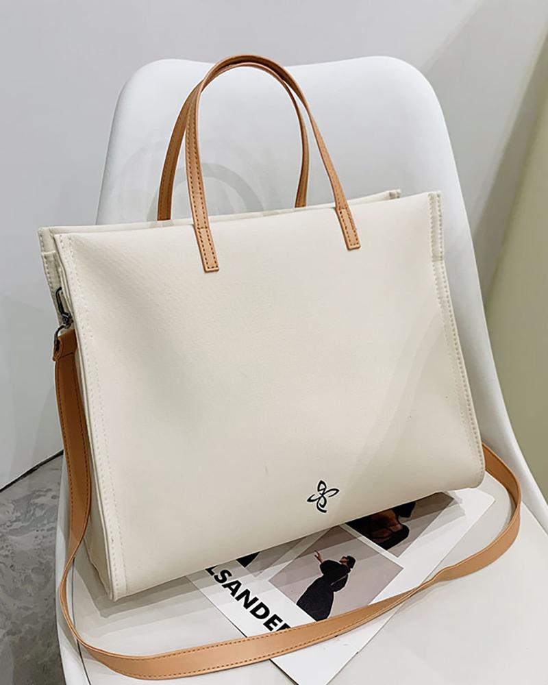 

Floral Print Canvas Tote Bag, White