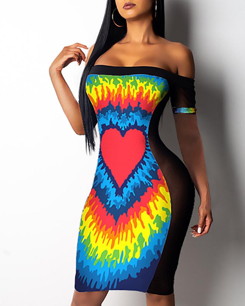 

Casual Off Shoulder Bodycon Dress, Multicolor