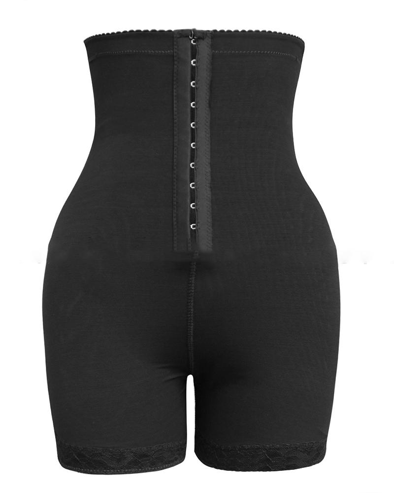 

Tummy Control Hook Booty Lifting Shorts Mesh Patch Shaperwear, Black