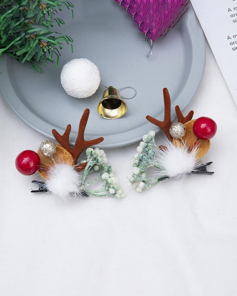 

1Pair Christmas Hair Clips Antlers Hairpins Hair Accessories Christmas Ornament Party Headpiece, Style6