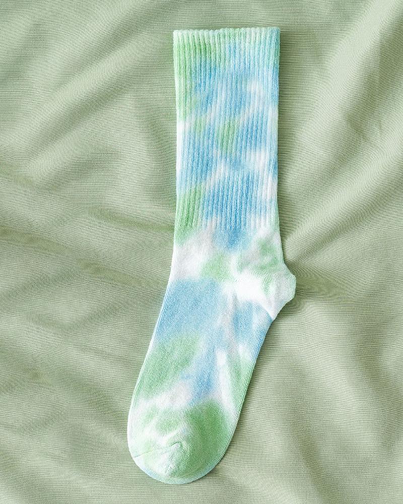 

1Pair Tie Dye Print Long Socks, Style8