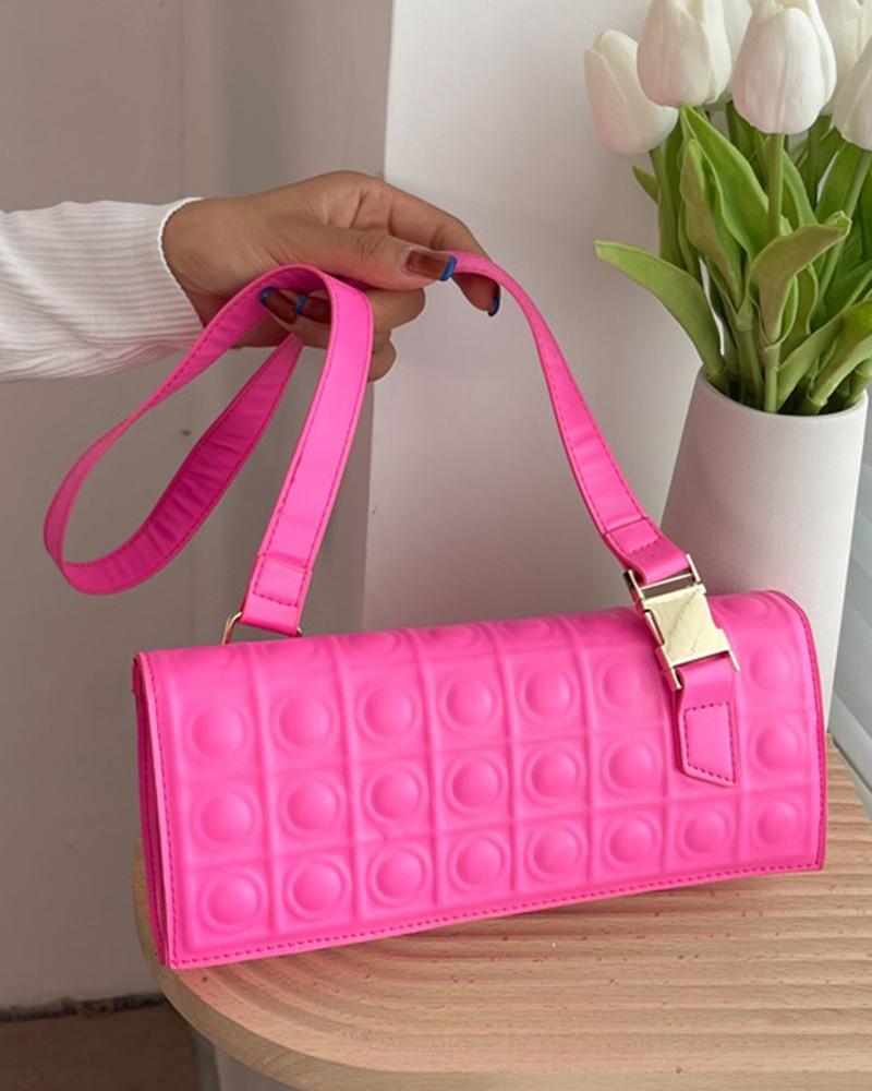 

Trendy Rectangular Magnet Crossbody Bag, Hot pink