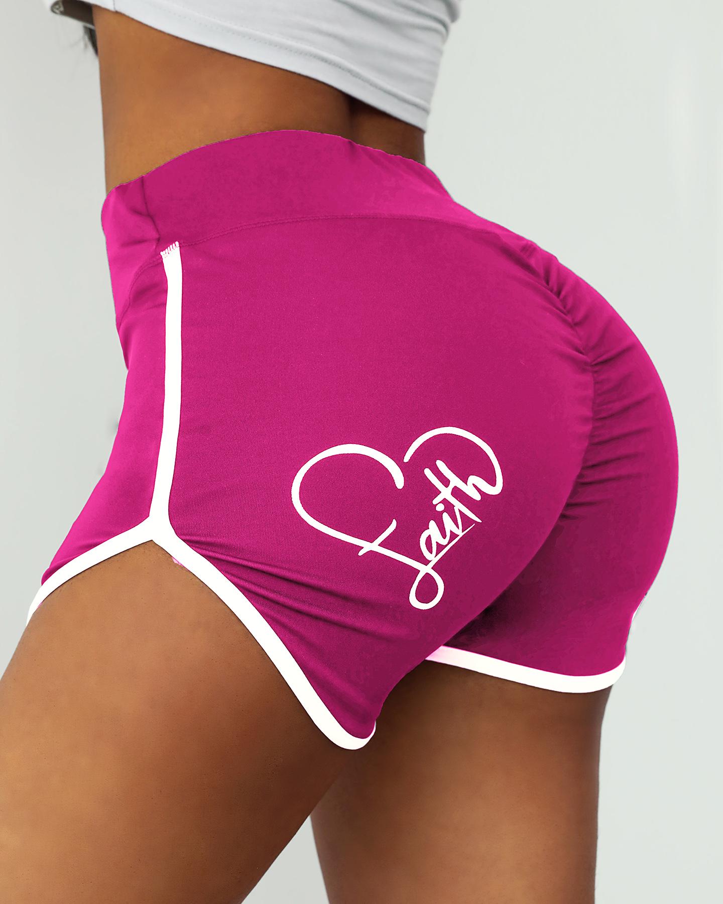 

High Waisted Butt Lifting Scrunch Booty Yoga Shorts, Purple