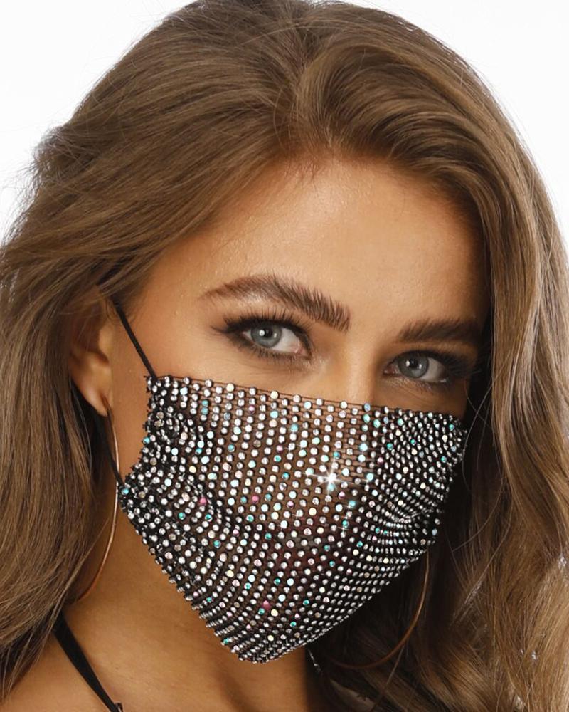 

Rhinestone Breathable Mouth Mask Washable And Reusable, Multicolor