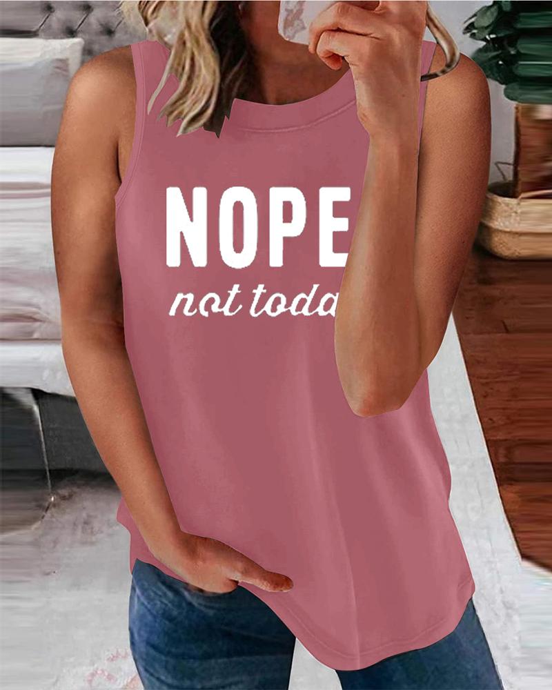 

Letter Print Casual Tank Top, Pink