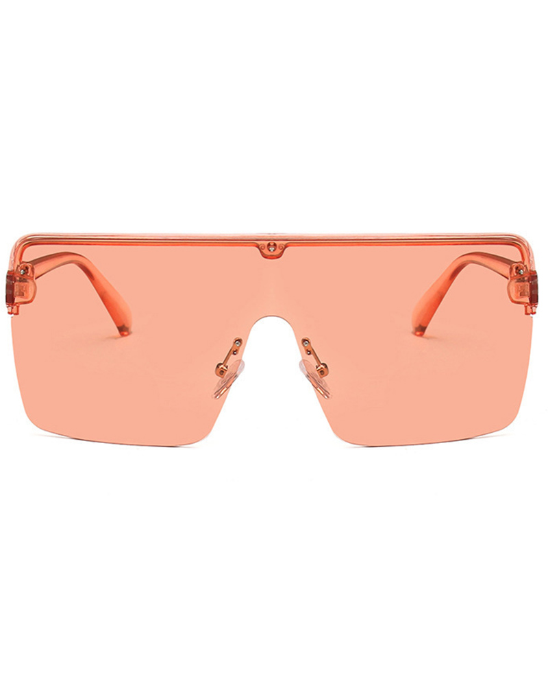

1Pair Flat Top Square Frame Sunglasses, Pink
