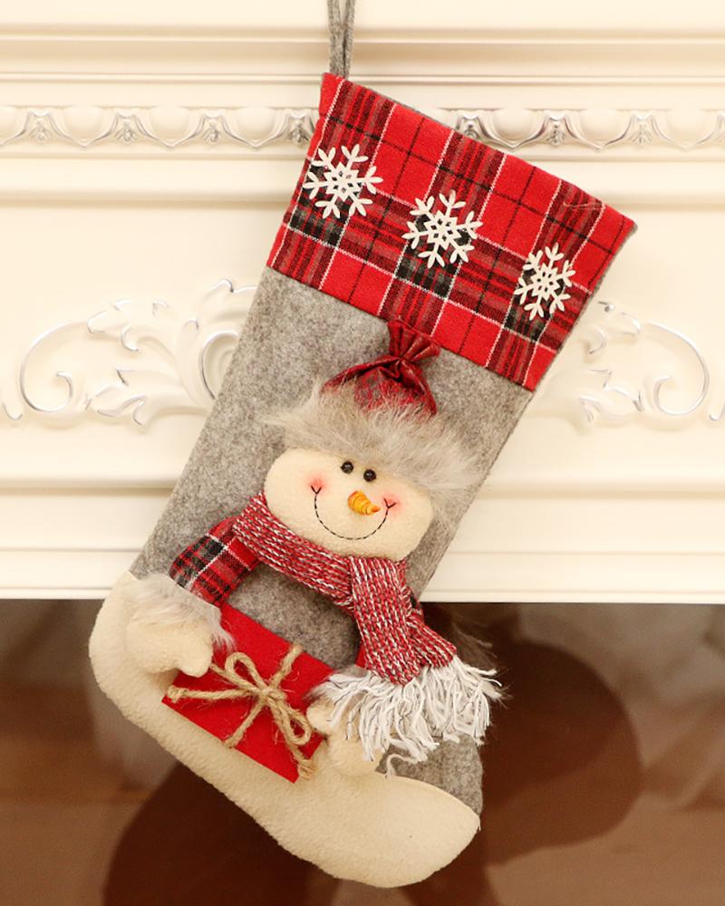 Christmas Moose / Santa / Snowman Pattern Socks Ornaments