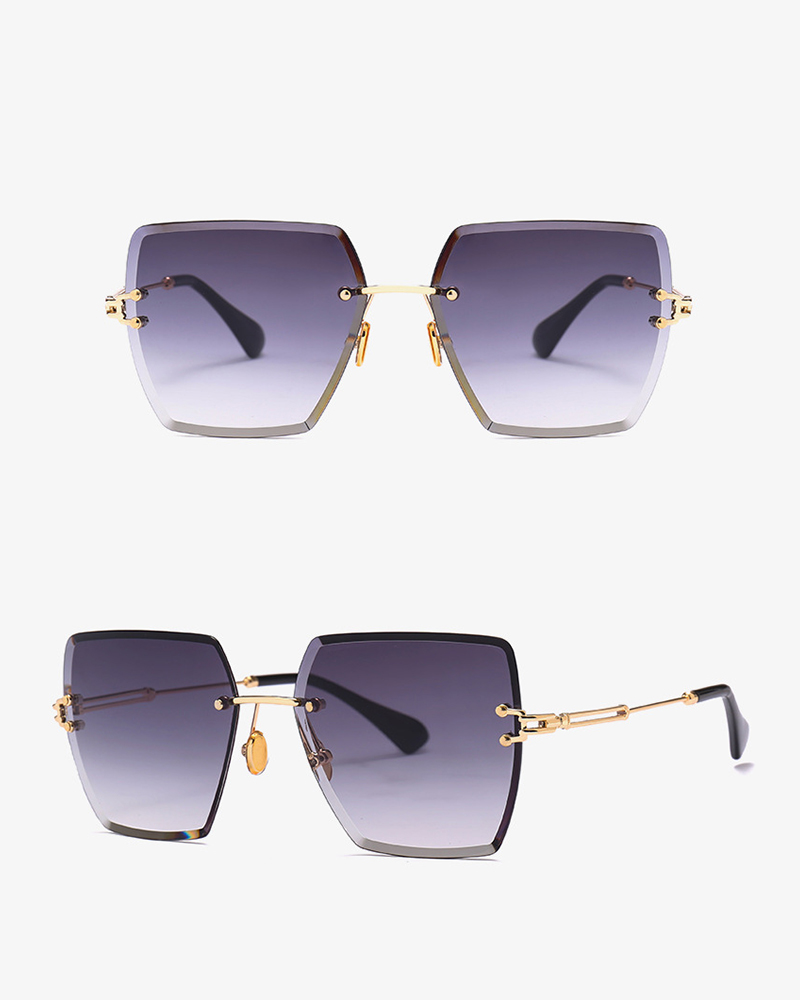 Colorblock Flexible Metal Frame Sunglasses