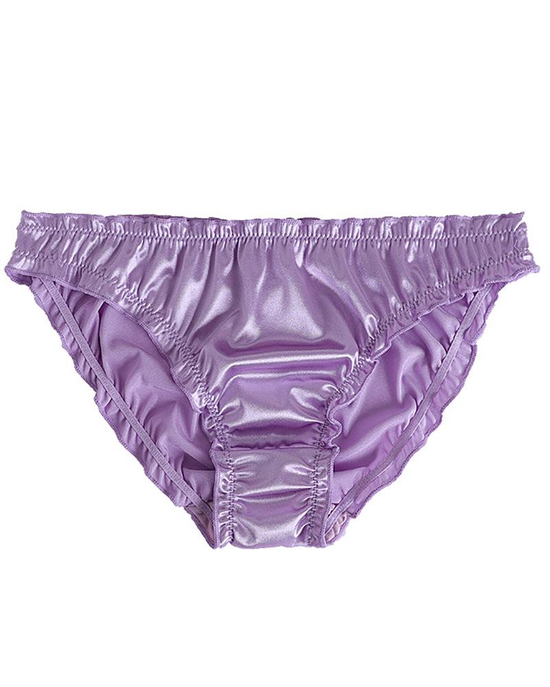 

Frill Hem Low Waist Ruched Panty, Purple