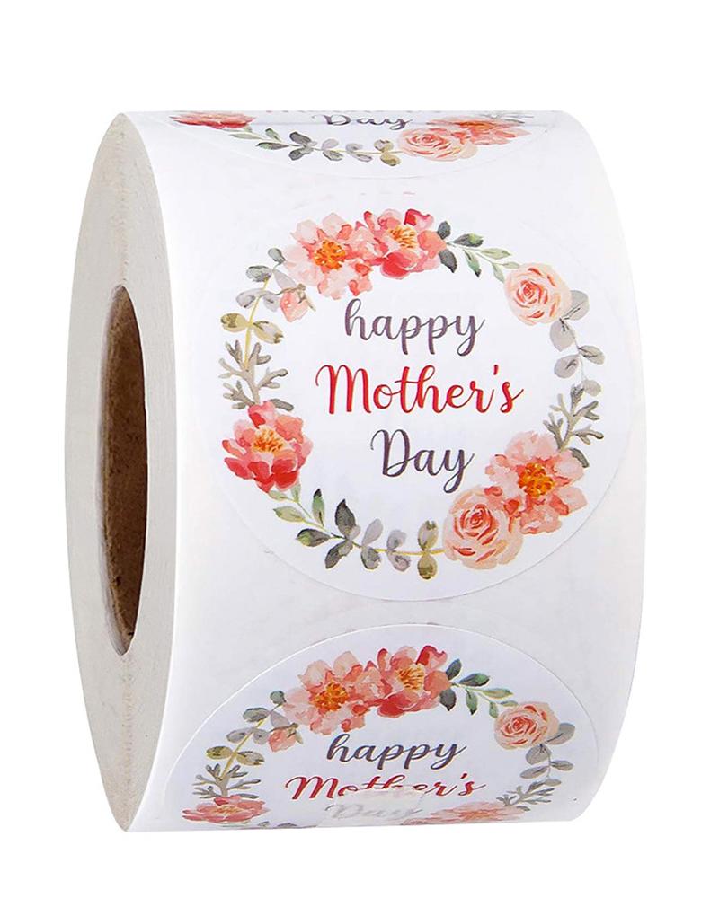

Happy Mother's Day Gift Stickers Sweet Floral Design Box Wrap Labels Decorations, Multicolor