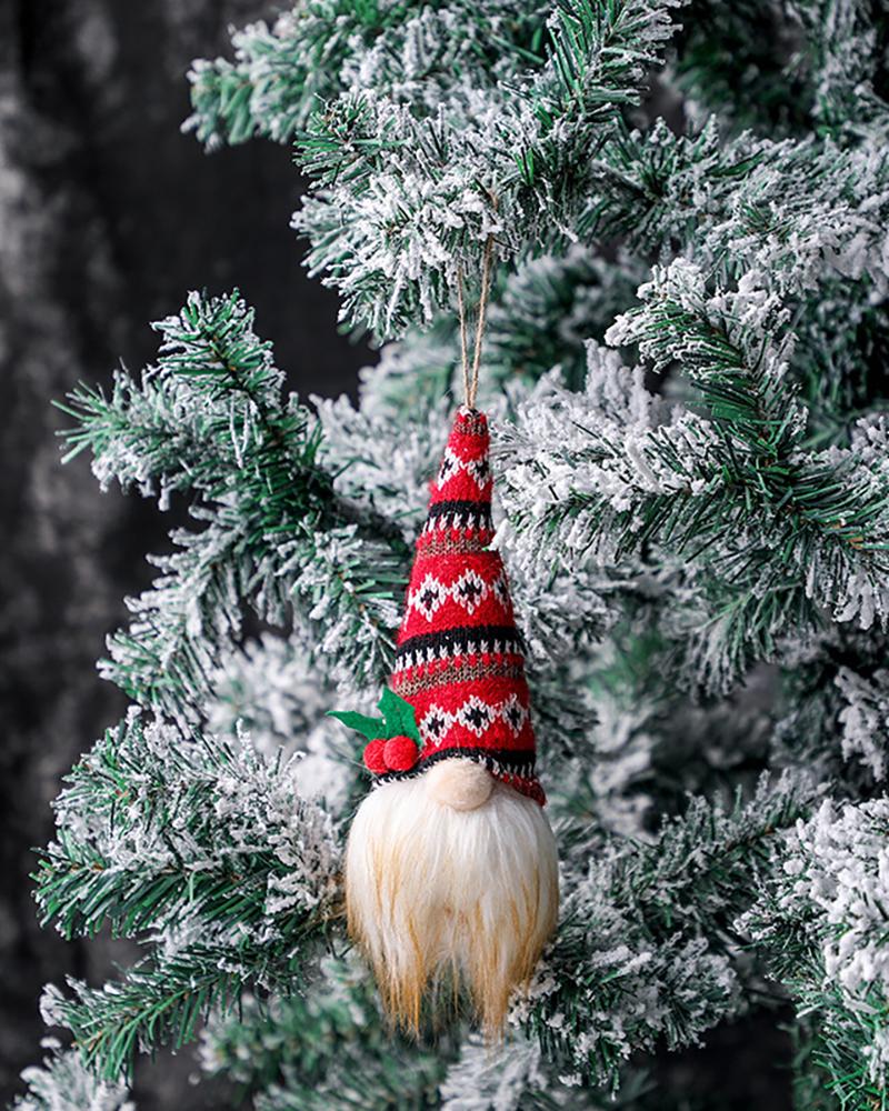 

Cute Gnome Doll With Light Thick Beard Xmas Tree Decorations Christmas Ornament, Style2